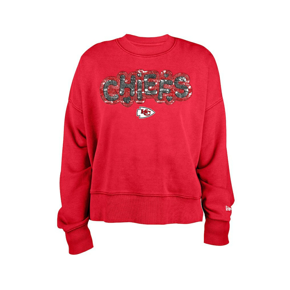 Kansas City Chiefs New Era Girl's Flip Sequin Sweatshirt Red - NFL