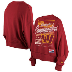 Washington Commanders New Era Women's Oversized Throwback Mineral Wash Crew Neck Sweatshirt Black - NFL