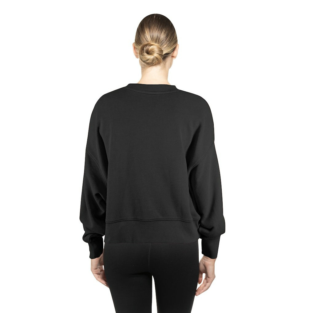 Baltimore Ravens New Era Women's Oversized Throwback Mineral Wash Crew Neck Sweatshirt Black - NFL