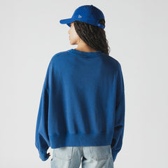 Buffalo Bills New Era Women's Oversized Throwback Mineral Wash Crew Neck Sweatshirt Royal - NFL