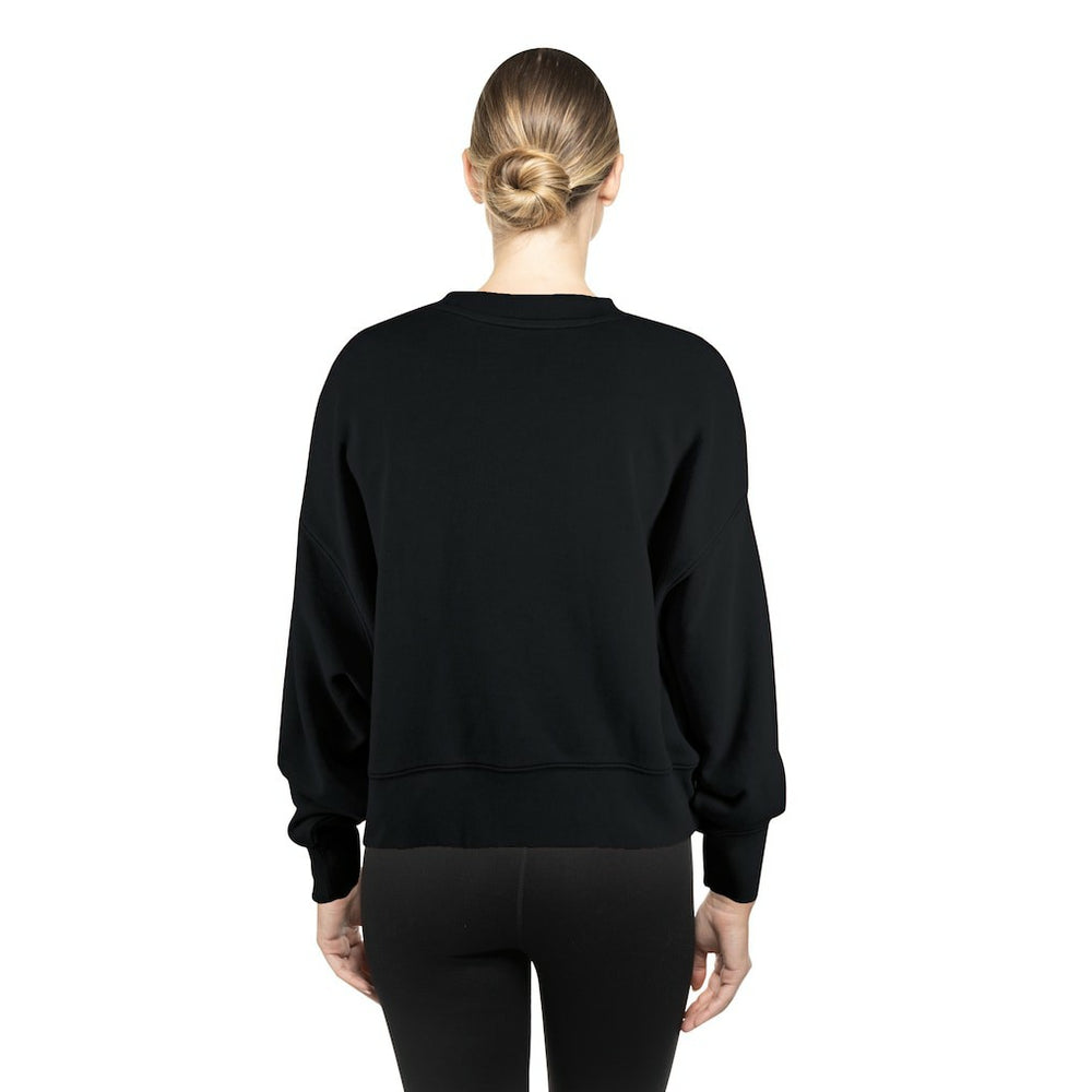 Philadelphia Eagles New Era Women's Oversized Throwback Mineral Wash Crew Neck Sweatshirt Black - NFL