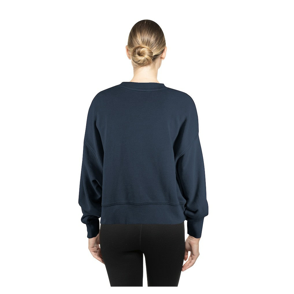 Seattle Seahawks New Era Women's Oversized Throwback Mineral Wash Crew Neck Sweatshirt College Navy - NFL