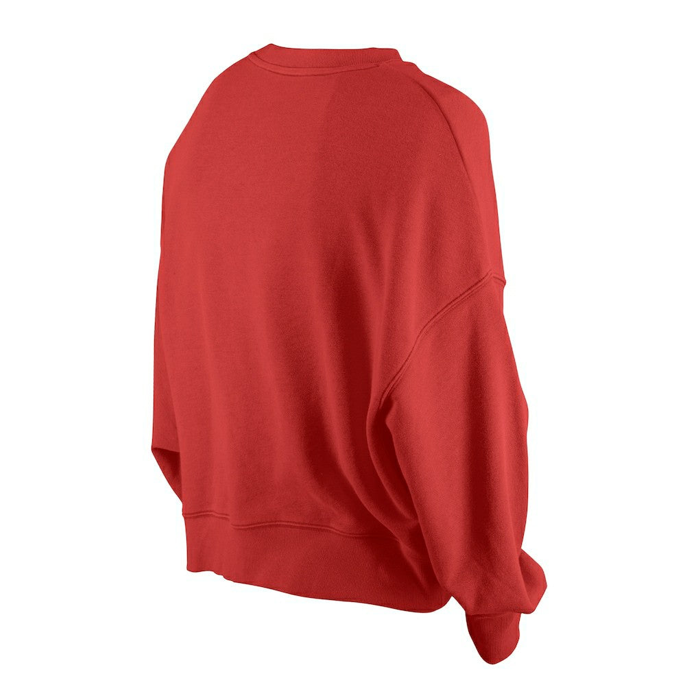 Kansas City Chiefs New Era Women's Oversized Throwback Mineral Wash Crew Neck Sweatshirt Red - NFL