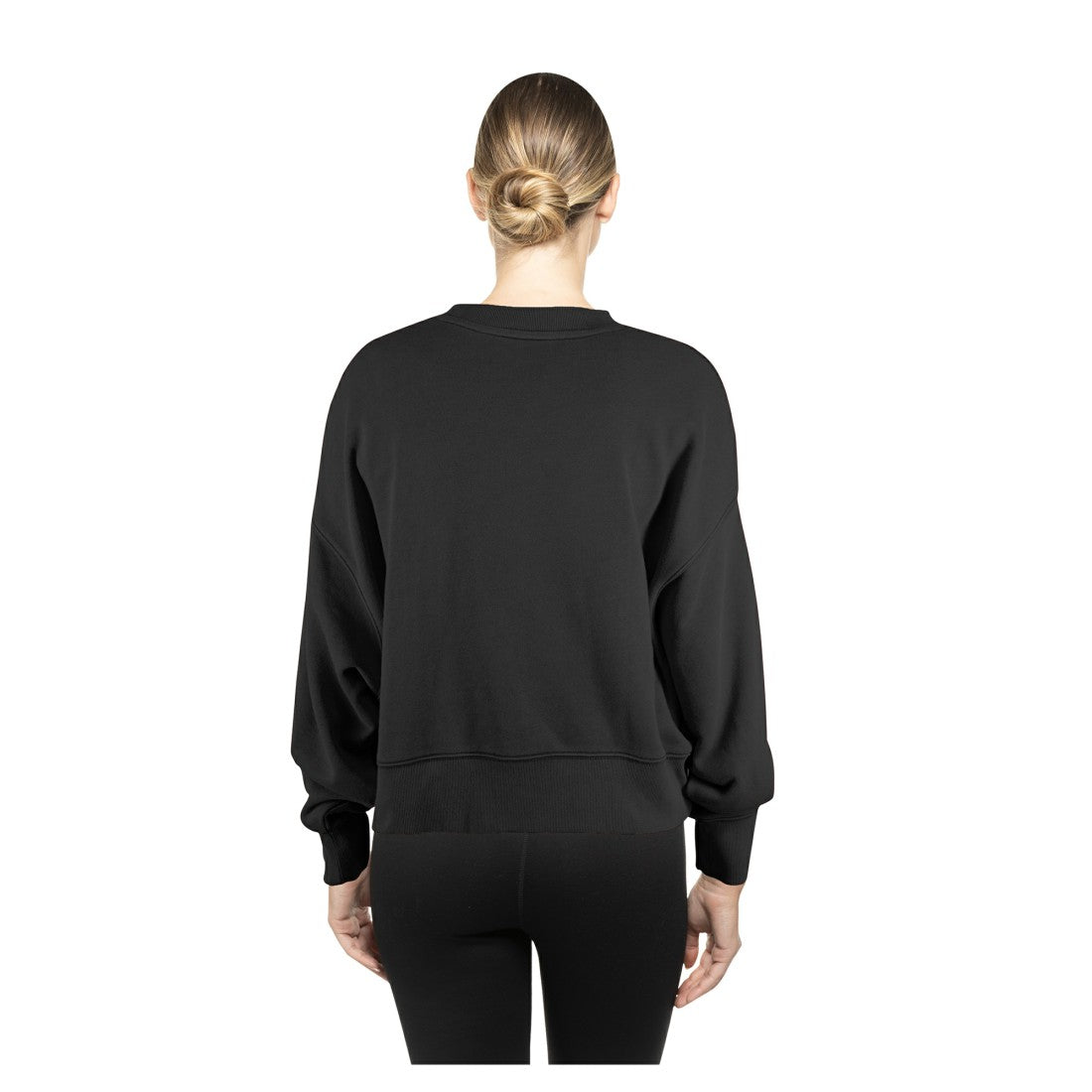 Detroit Lions New Era Women's Oversized Throwback Mineral Wash Crew Neck Sweatshirt Black - NFL