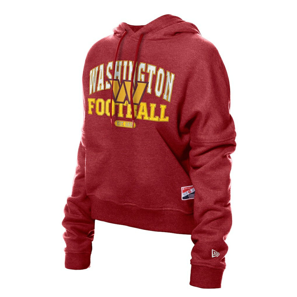 Washington Commanders New Era Women's Throwback Boxy Hoodie Sweatshirt Burgundy - NFL