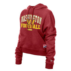 Washington Commanders New Era Women's Throwback Boxy Hoodie Sweatshirt Burgundy - NFL