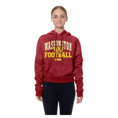 Washington Commanders New Era Women's Throwback Boxy Hoodie Sweatshirt Burgundy - NFL