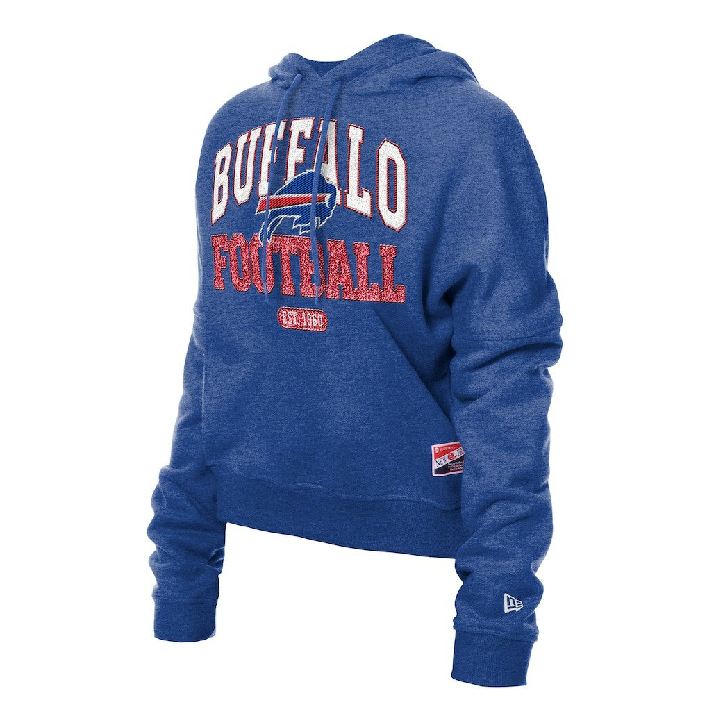 Buffalo Bills New Era Women's Throwback Boxy Hoodie Sweatshirt Royal - NFL