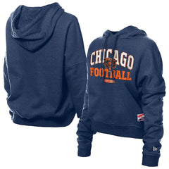 Chicago Bears New Era Women's Throwback Boxy Hoodie Sweatshirt Navy - NFL