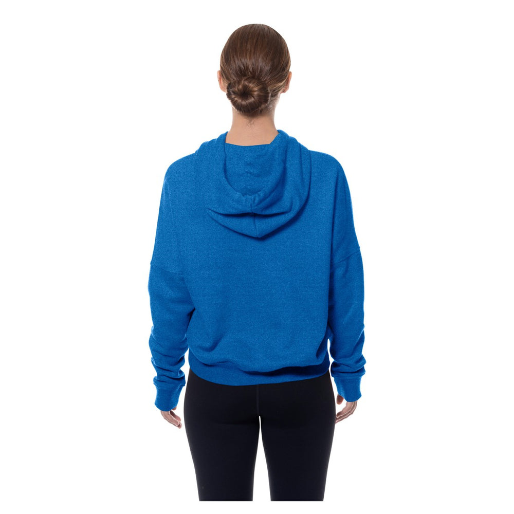Detroit Lions New Era Women's Throwback Boxy Hoodie Sweatshirt Blue - NFL