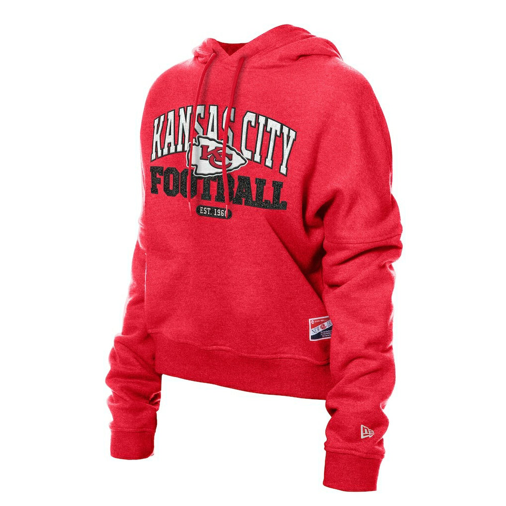 Kansas City Chiefs New Era Women's Throwback Boxy Hoodie Sweatshirt Red - NFL