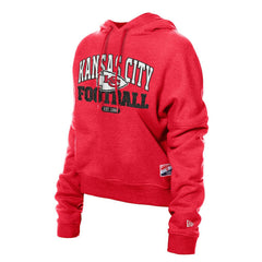 Kansas City Chiefs New Era Women's Throwback Boxy Hoodie Sweatshirt Red - NFL