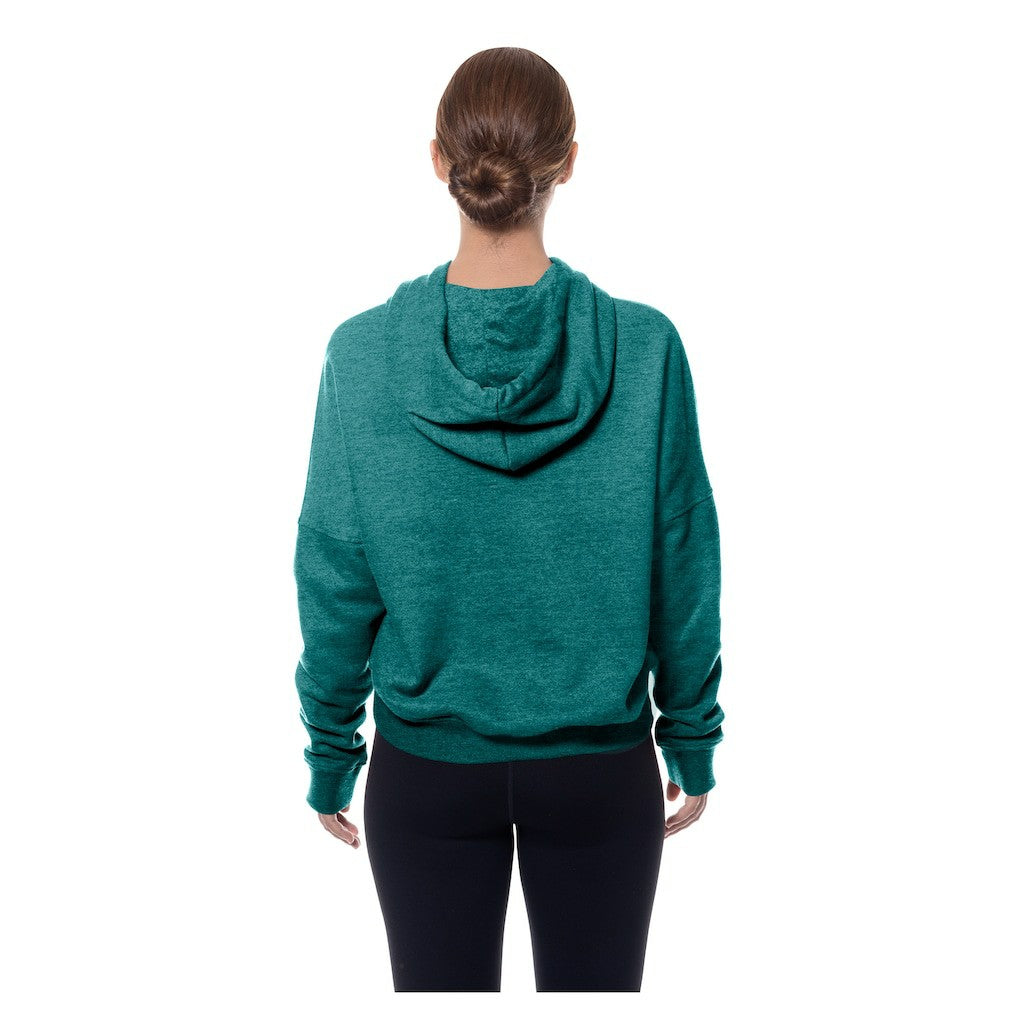 Miami Dolphins New Era Women's Throwback Boxy Hoodie Sweatshirt Aqua - NFL