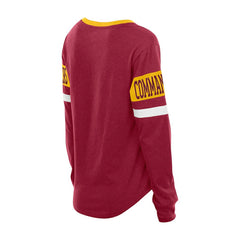 Washington Commanders New Era Women's Throwback Lace-Up Long-Sleeve T-Shirt Burgundy - NFL