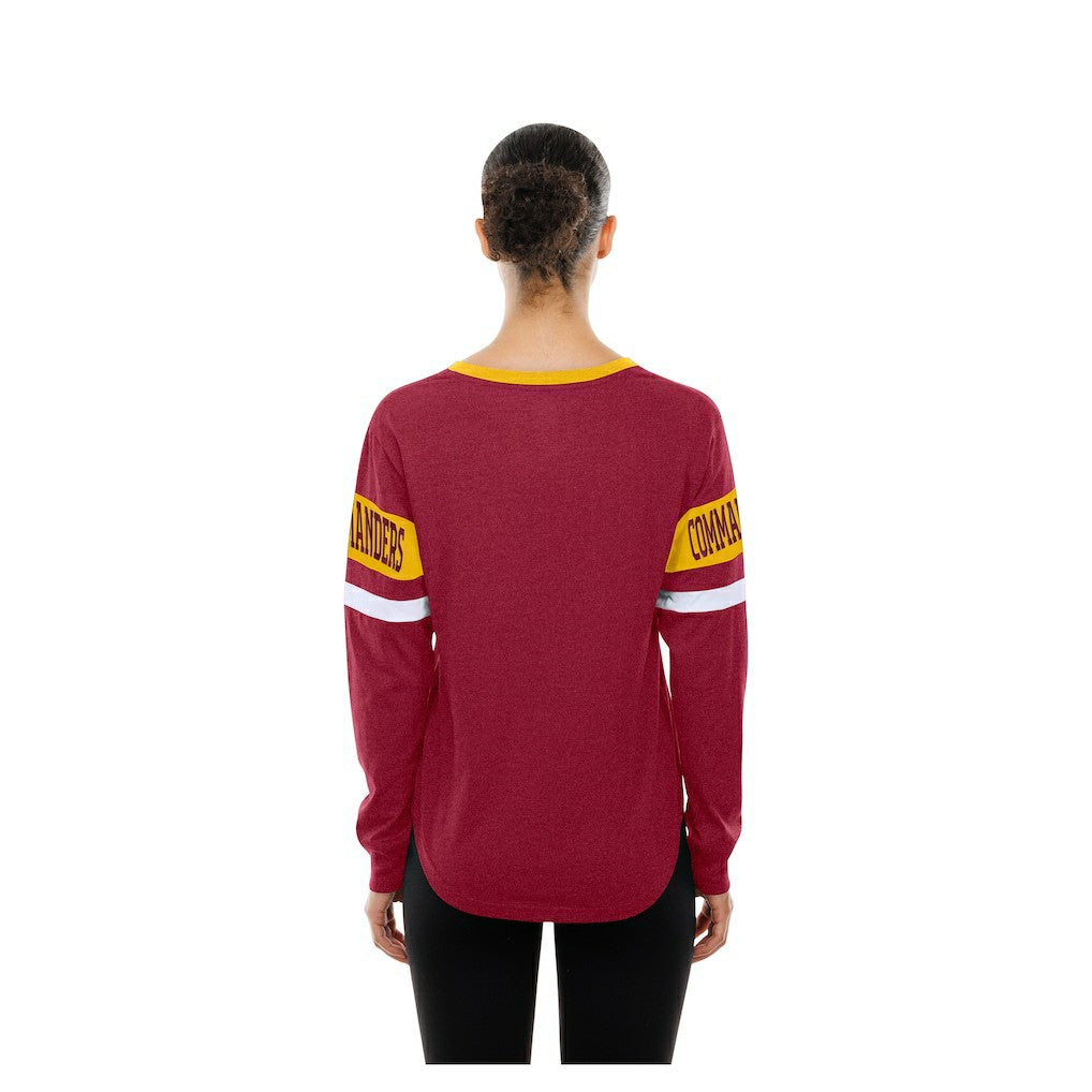 Washington Commanders New Era Women's Throwback Lace-Up Long-Sleeve T-Shirt Burgundy - NFL