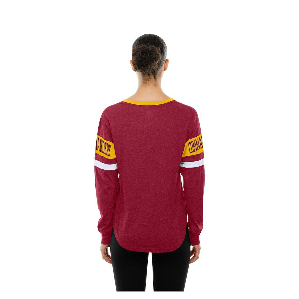 Washington Commanders New Era Women's Throwback Lace-Up Long-Sleeve T-Shirt Burgundy - NFL