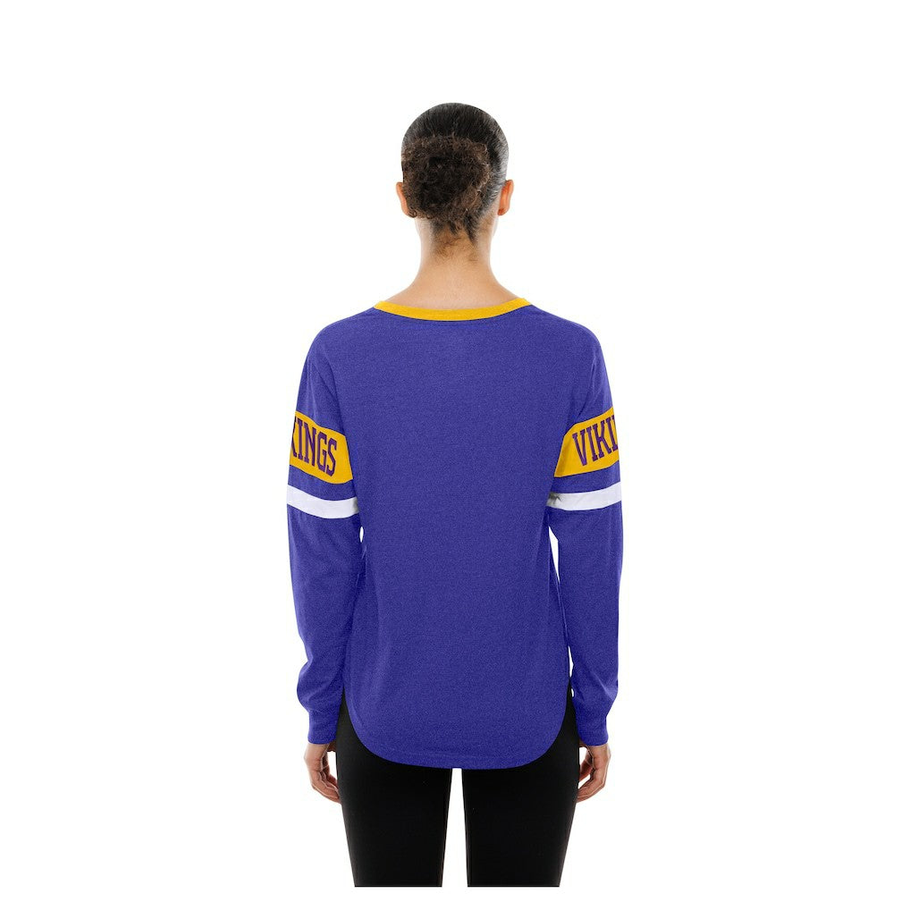 Minnesota Vikings New Era Women's Throwback Lace-Up Long-Sleeve T-Shirt Purple - NFL