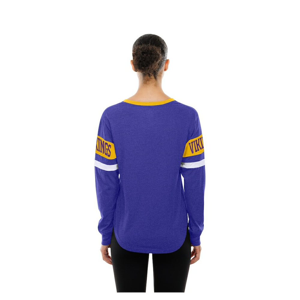 Minnesota Vikings New Era Women's Throwback Lace-Up Long-Sleeve T-Shirt Purple - NFL