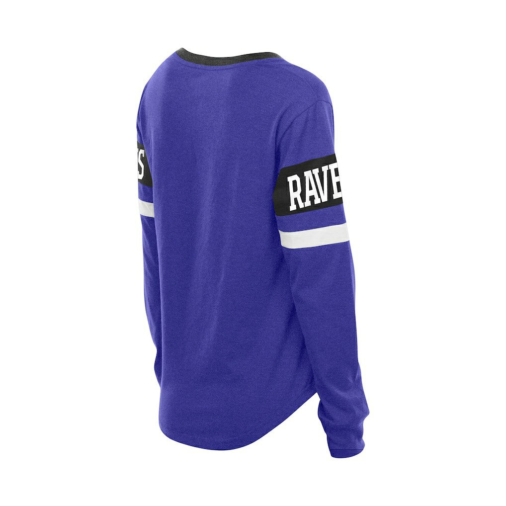 Baltimore Ravens New Era Women's Throwback Lace-Up Long-Sleeve T-Shirt Purple - NFL