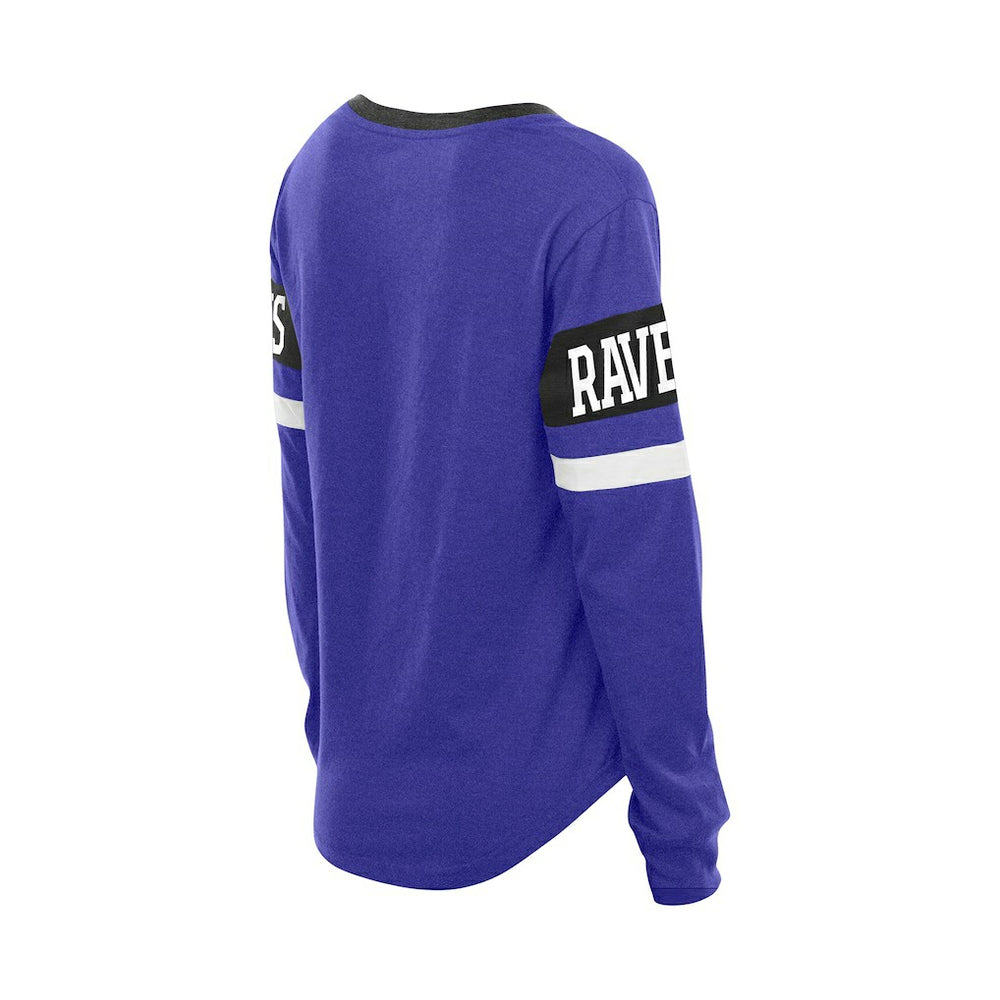 Baltimore Ravens New Era Women's Throwback Lace-Up Long-Sleeve T-Shirt Purple - NFL