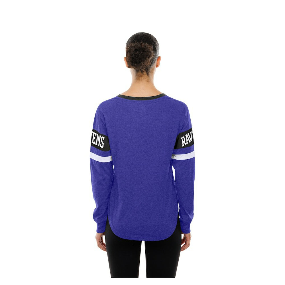 Baltimore Ravens New Era Women's Throwback Lace-Up Long-Sleeve T-Shirt Purple - NFL