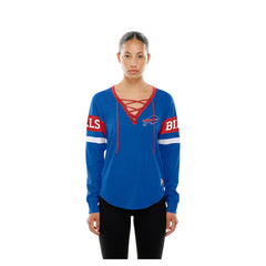 Buffalo Bills New Era Women's Throwback Lace-Up Long-Sleeve T-Shirt Royal - NFL