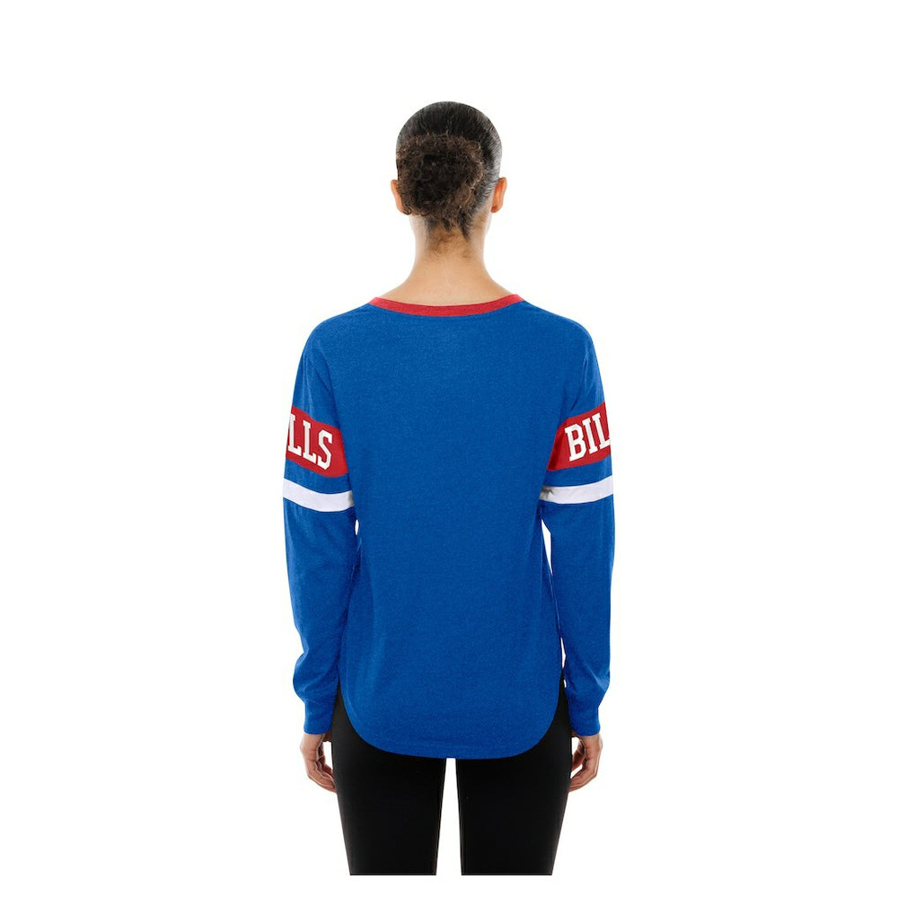 Buffalo Bills New Era Women's Throwback Lace-Up Long-Sleeve T-Shirt Royal - NFL