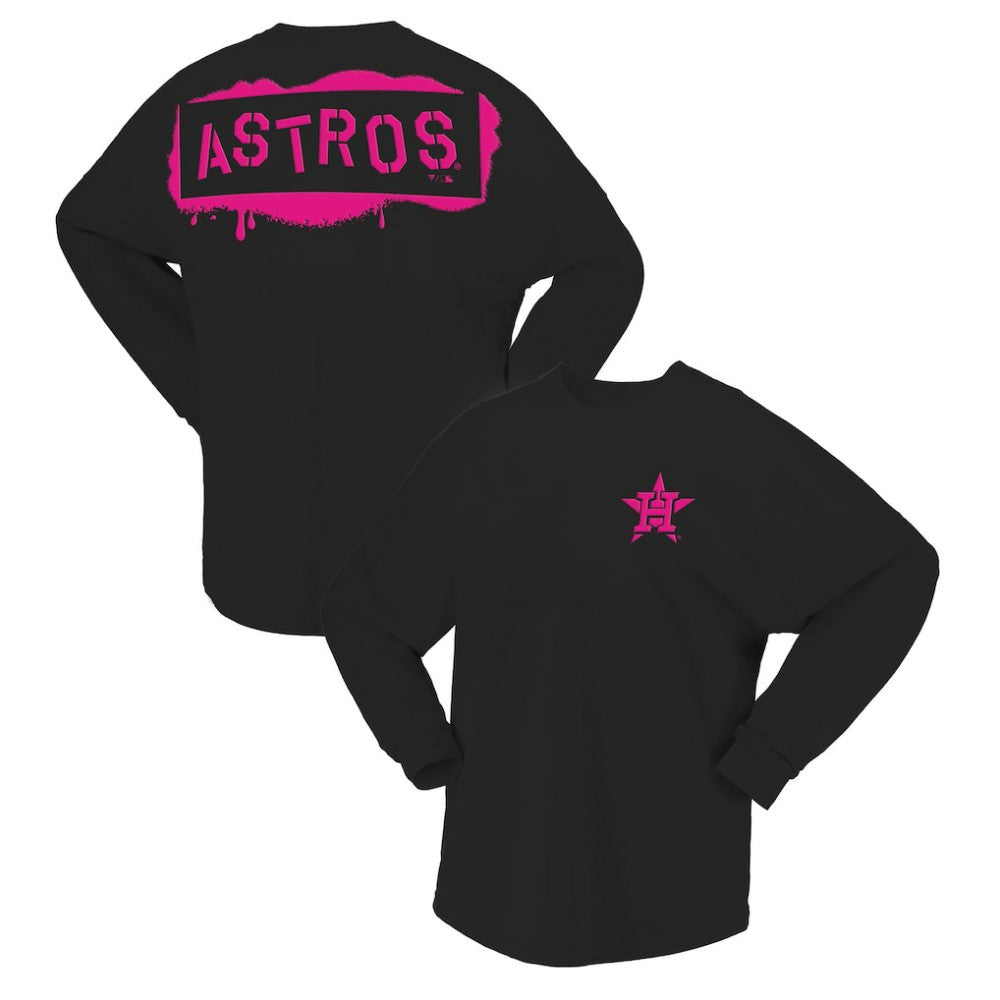 Houston Astros Fanatics Women's Neon Jersey Long Sleeve T-Shirt On Sale