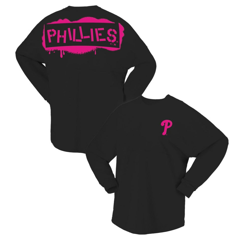 Philadelphia Phillies Fanatics Women's Neon Jersey Long Sleeve T-Shirt On Sale