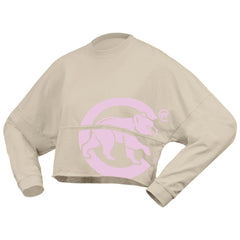 Chicago Cubs Fanatics Women's Floral Preppy Cropped Long Sleeve T-Shirt Near Me