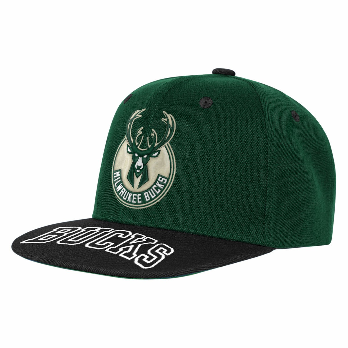 NBA - Milwaukee Bucks Outerstuff Youth Two-Tone Snapback Hat - Hunter Green/Black