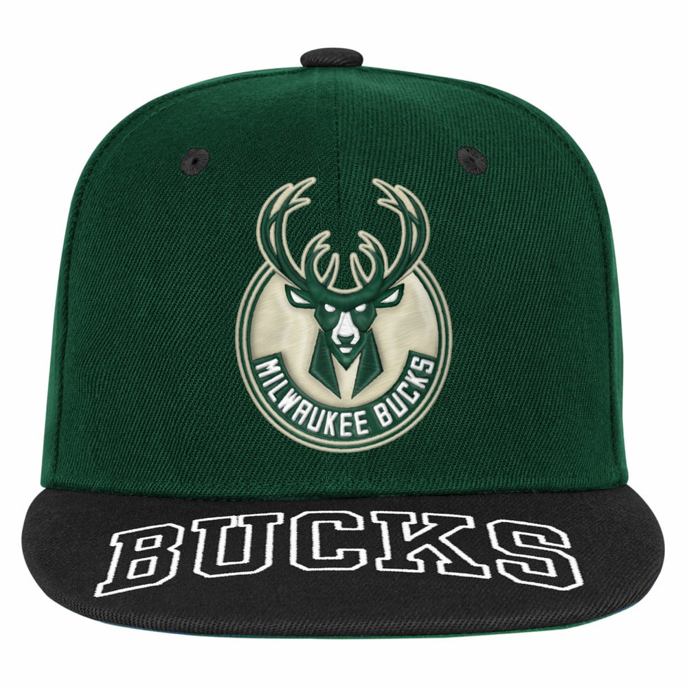 NBA - Milwaukee Bucks Outerstuff Youth Two-Tone Snapback Hat - Hunter Green/Black
