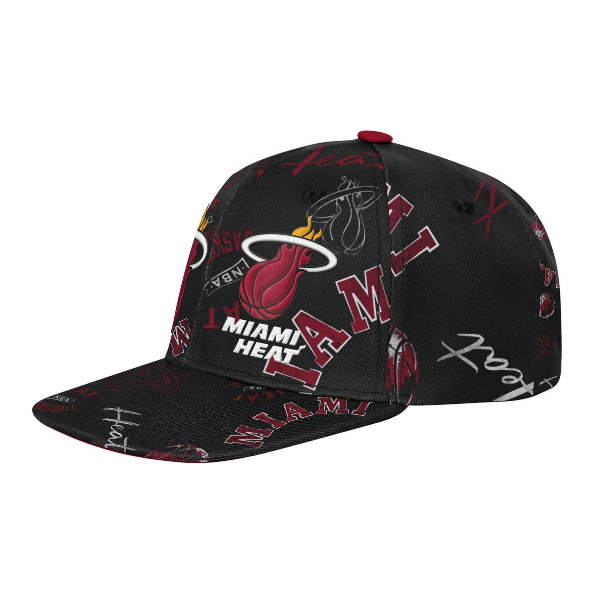 NBA - Miami Heat Outerstuff Youth Street Hooper Allover Print Snapback Hat - Black