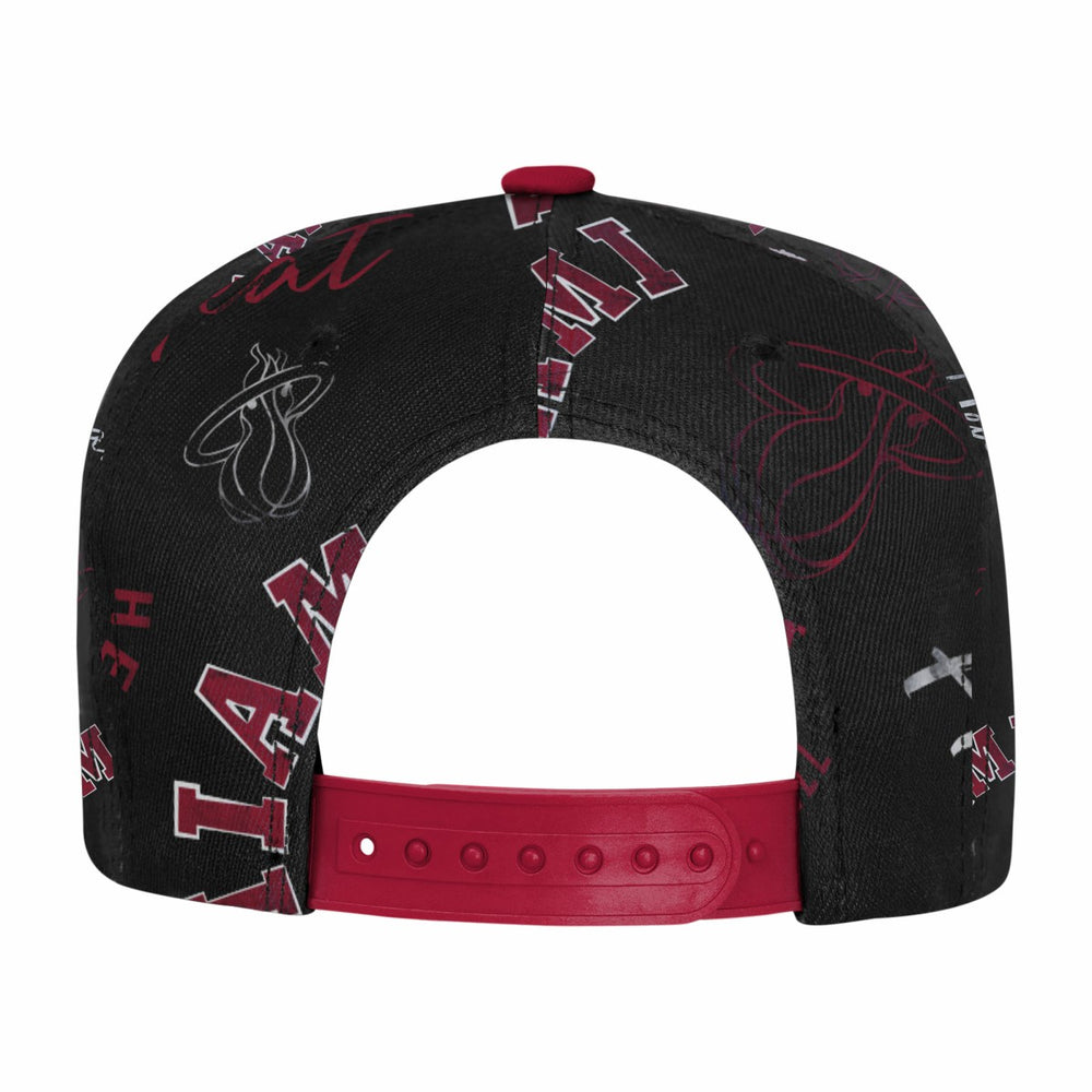 NBA - Miami Heat Outerstuff Youth Street Hooper Allover Print Snapback Hat - Black