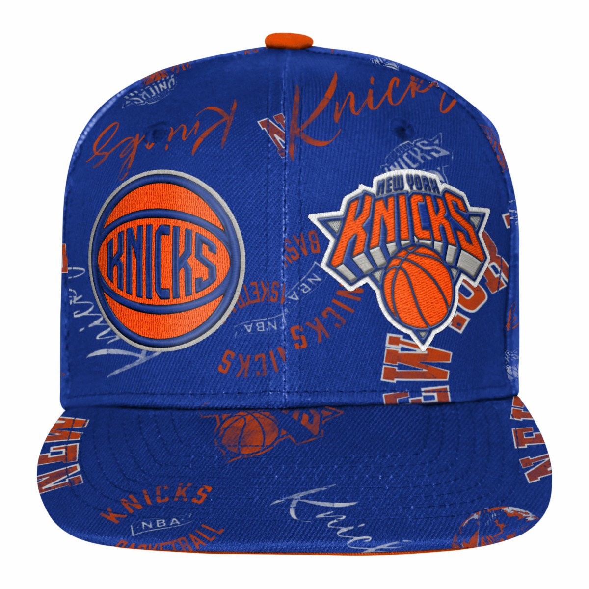 NBA - New York Knicks Outerstuff Youth Street Hooper Allover Print Snapback Hat - Blue