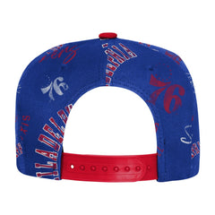 NBA - Philadelphia 76ers Outerstuff Youth Street Hooper Allover Print Snapback Hat - Royal