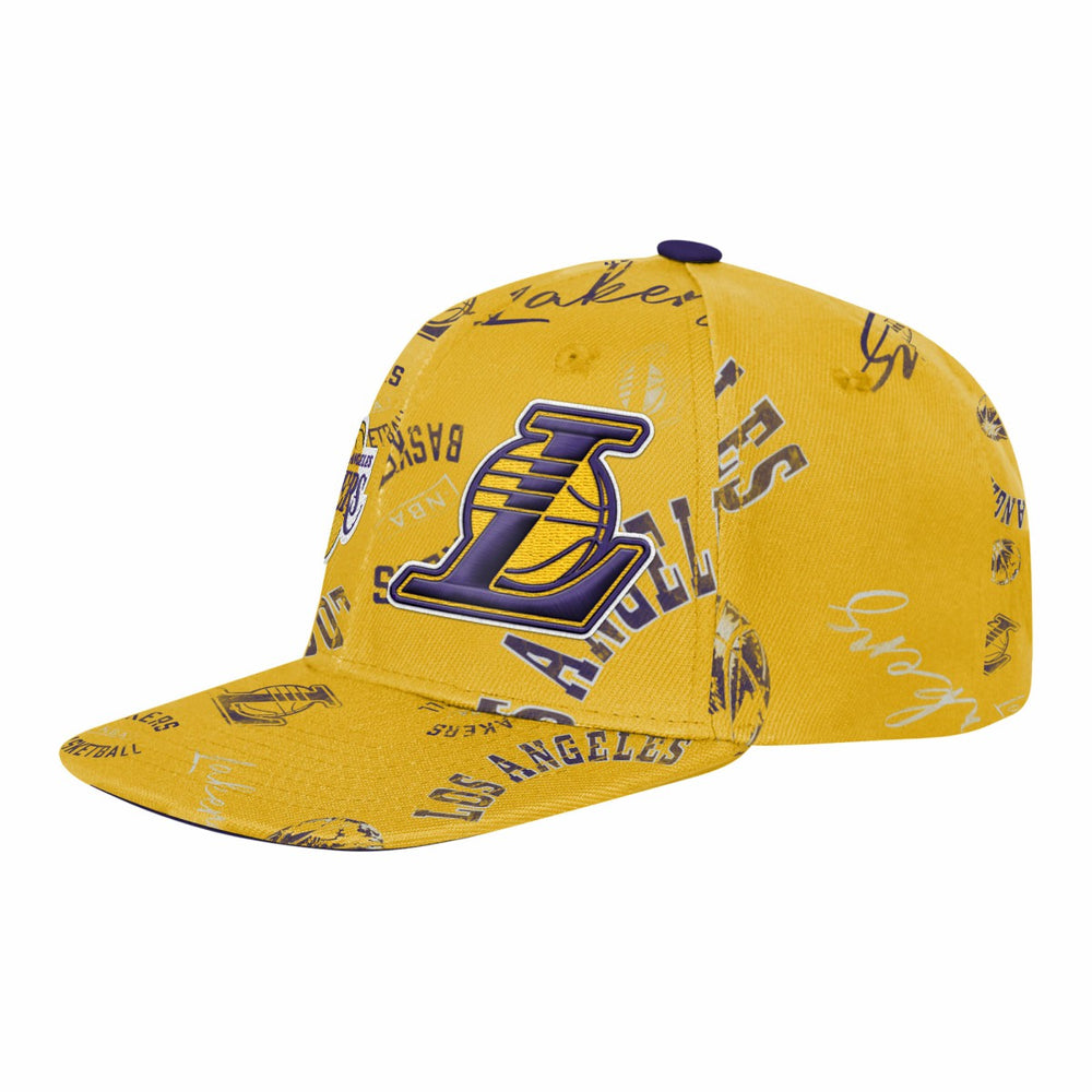 NBA - Los Angeles Lakers Outerstuff Youth Street Hooper Allover Print Snapback Hat - Gold