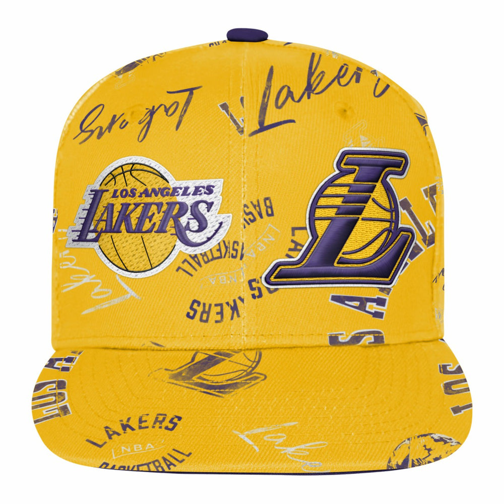 NBA - Los Angeles Lakers Outerstuff Youth Street Hooper Allover Print Snapback Hat - Gold