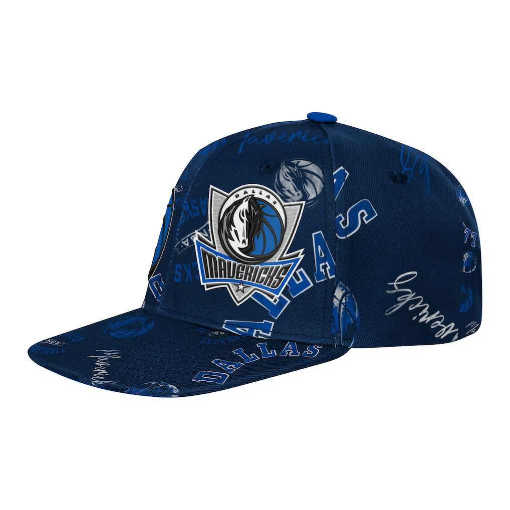NBA - Dallas Mavericks Outerstuff Youth Street Hooper Allover Print Snapback Hat - Navy