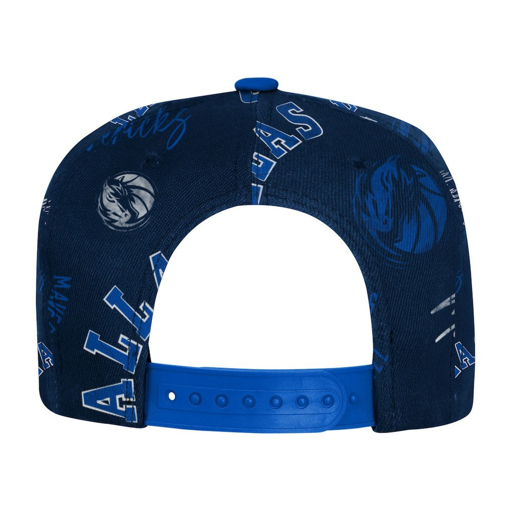 NBA - Dallas Mavericks Outerstuff Youth Street Hooper Allover Print Snapback Hat - Navy