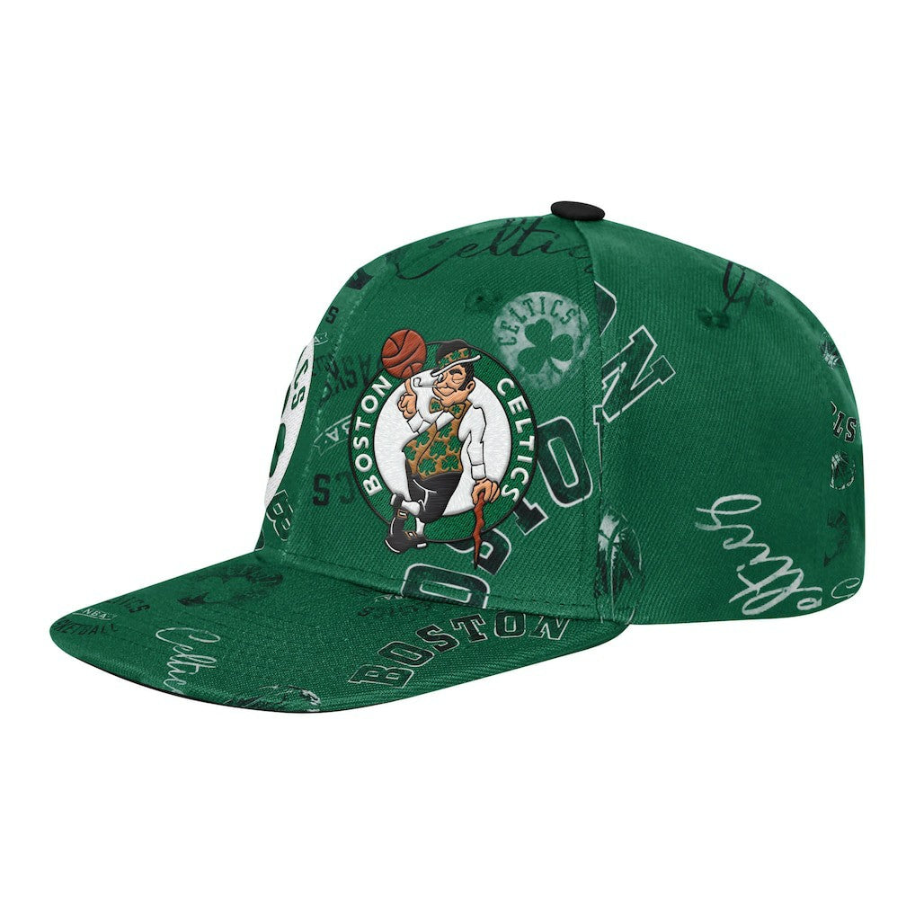 NBA - Boston Celtics Outerstuff Youth Street Hooper Allover Print Snapback Hat - Kelly Green