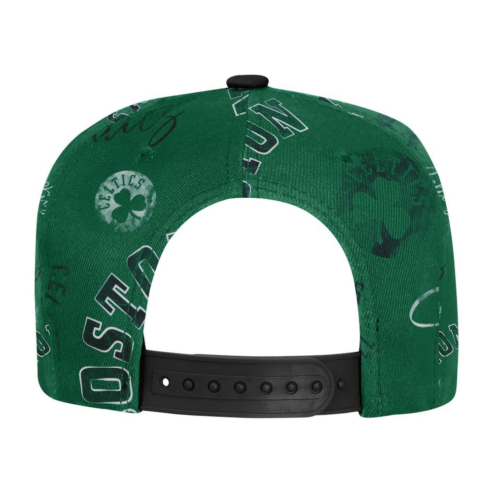 NBA - Boston Celtics Outerstuff Youth Street Hooper Allover Print Snapback Hat - Kelly Green