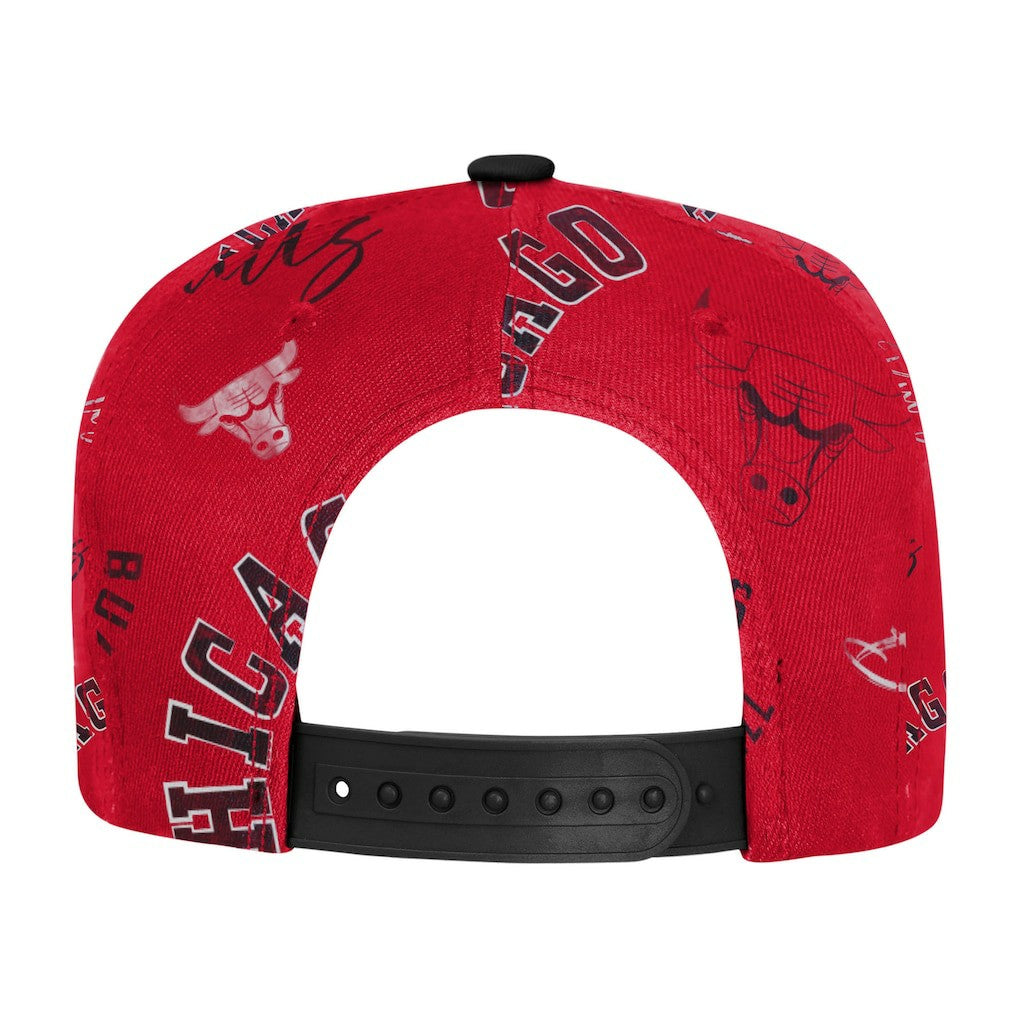 NBA - Chicago Bulls Outerstuff Youth Street Hooper Allover Print Snapback Hat - Red