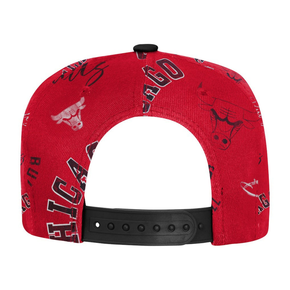 NBA - Chicago Bulls Outerstuff Youth Street Hooper Allover Print Snapback Hat - Red