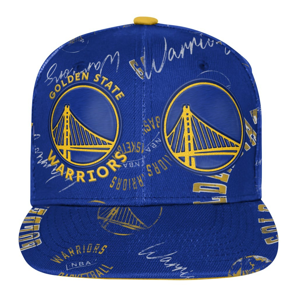 NBA - Golden State Warriors Outerstuff Youth Street Hooper Allover Print Snapback Hat - Royal