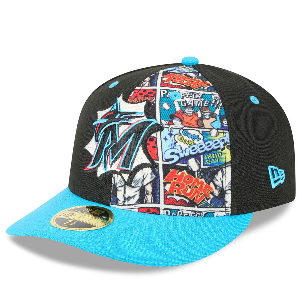 Miami Marlins New Era 2025 MLB Diamond Hero Edition Low Profile 59FIFTY Fitted Hat On Sale