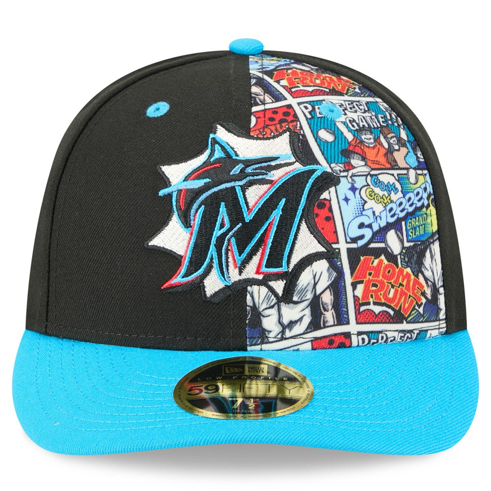 Miami Marlins New Era 2025 MLB Diamond Hero Edition Low Profile 59FIFTY Fitted Hat On Sale