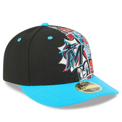 Miami Marlins New Era 2025 MLB Diamond Hero Edition Low Profile 59FIFTY Fitted Hat On Sale