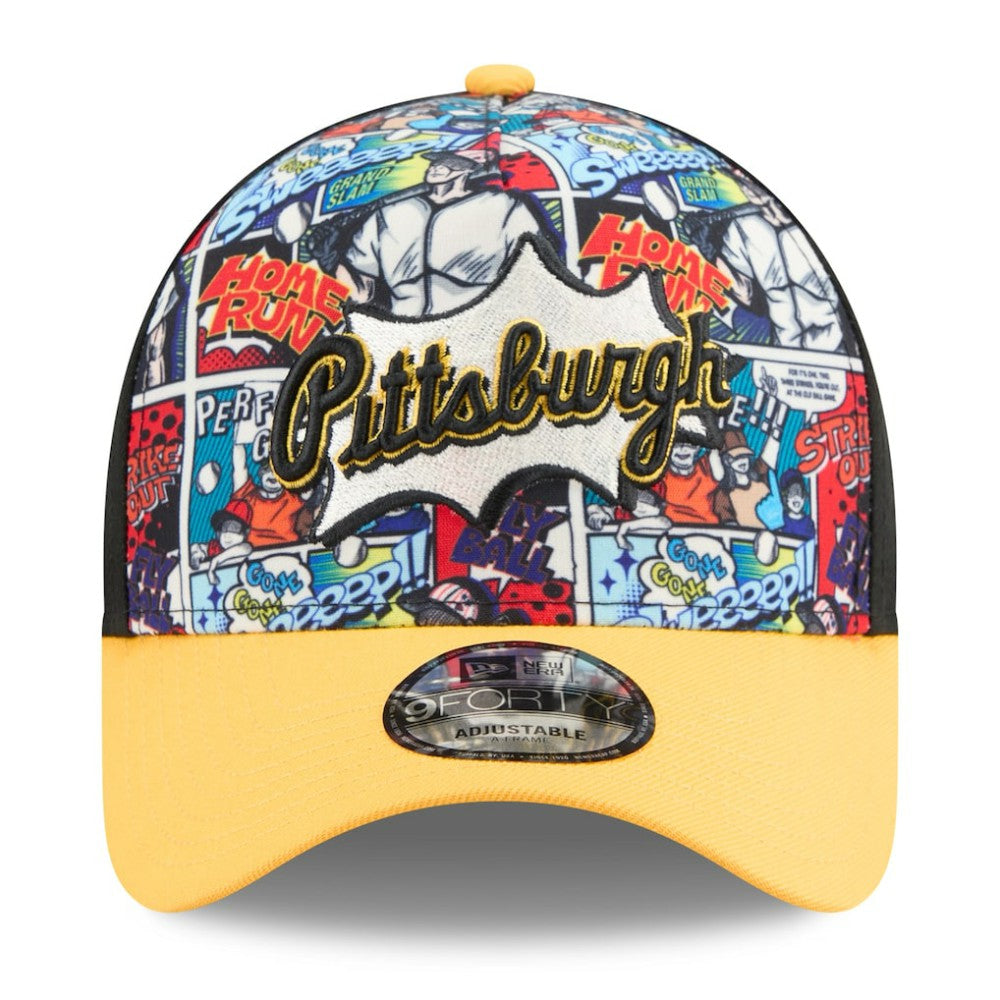 Pittsburgh Pirates New Era Youth 2025 MLB Diamond Hero Edition A-Frame 9FORTY Adjustable Hat Lifestyle