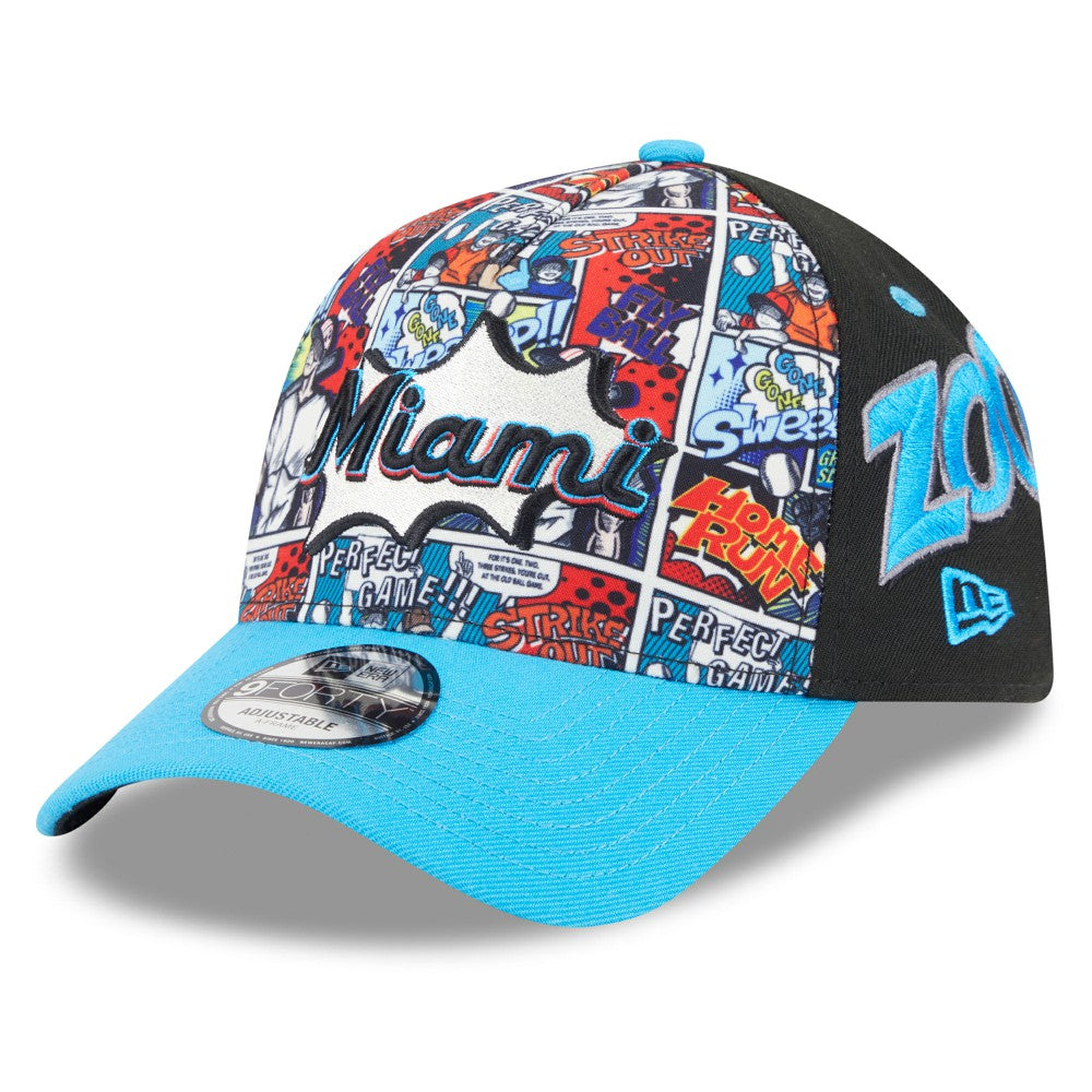 Miami Marlins New Era Youth 2025 MLB Diamond Hero Edition A-Frame 9FORTY Adjustable Hat for sale